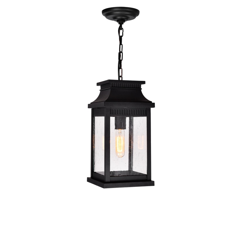 0418P7S-1 Milford 1 Light Outdoor Black Pendant
