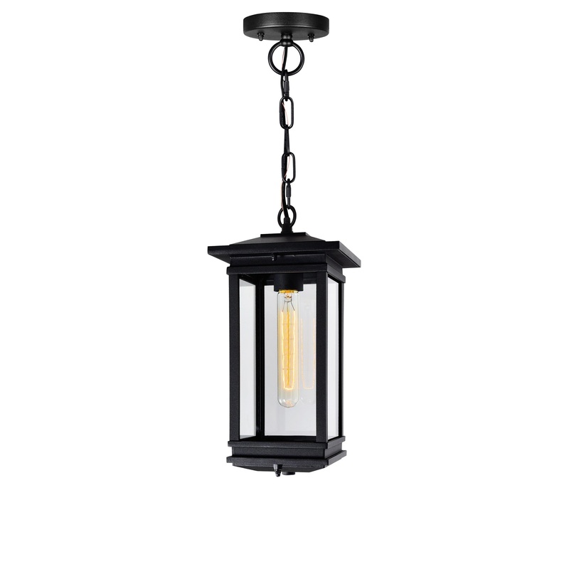 0422P7-1-101 Oakwood 1 Light Outdoor Black Pendant
