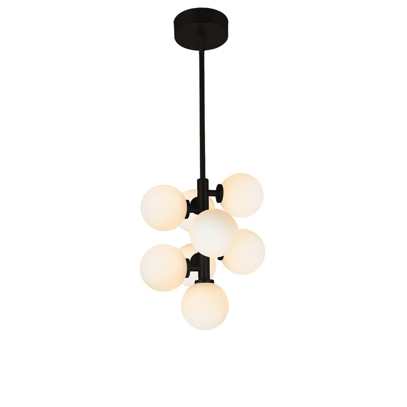 1020P12-8-101 Arya 8 Light Pendant With Black Finish