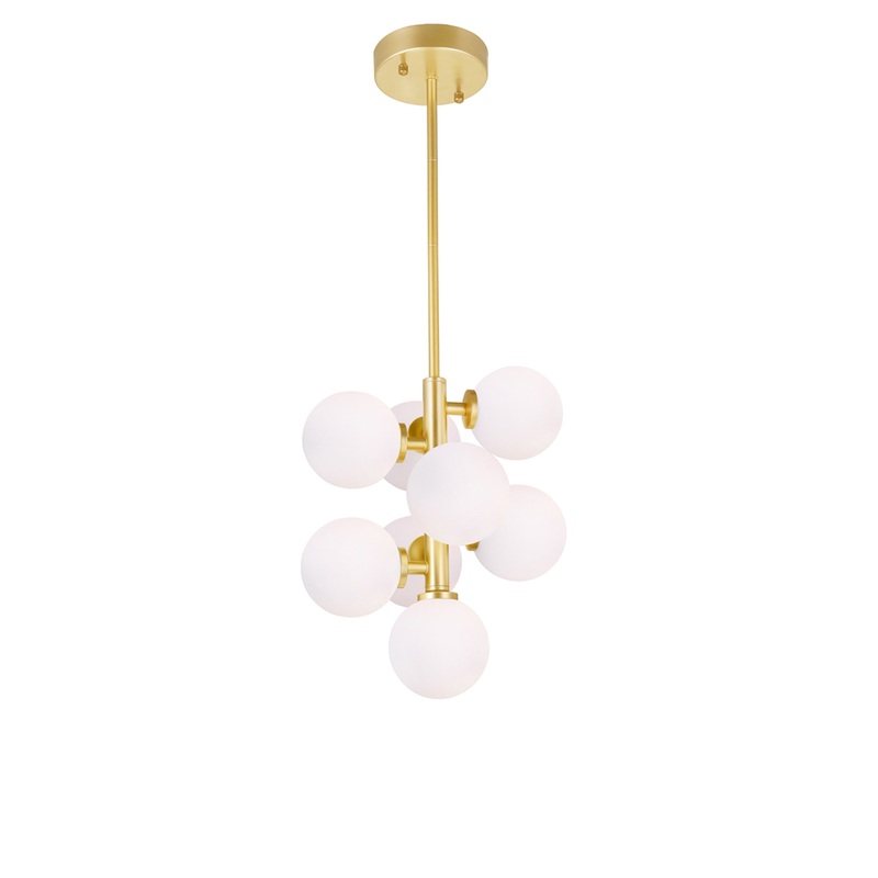 1020P12-8-602 Arya 8 Light Pendant With Satin Gold Finish