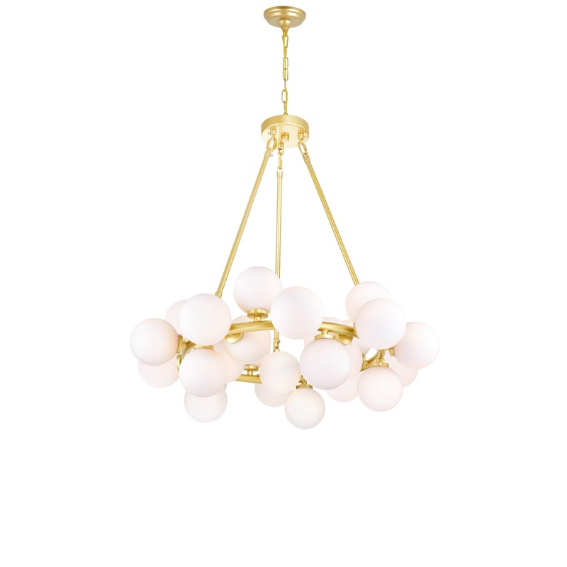 1020P26-25-602 Arya 25 Light Chandelier With Satin Gold Finish