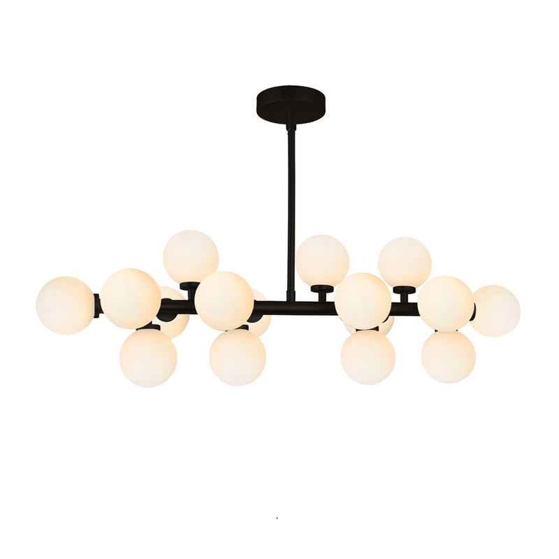 1020P36-16-101 Arya 16 Light Chandelier With Black Finish