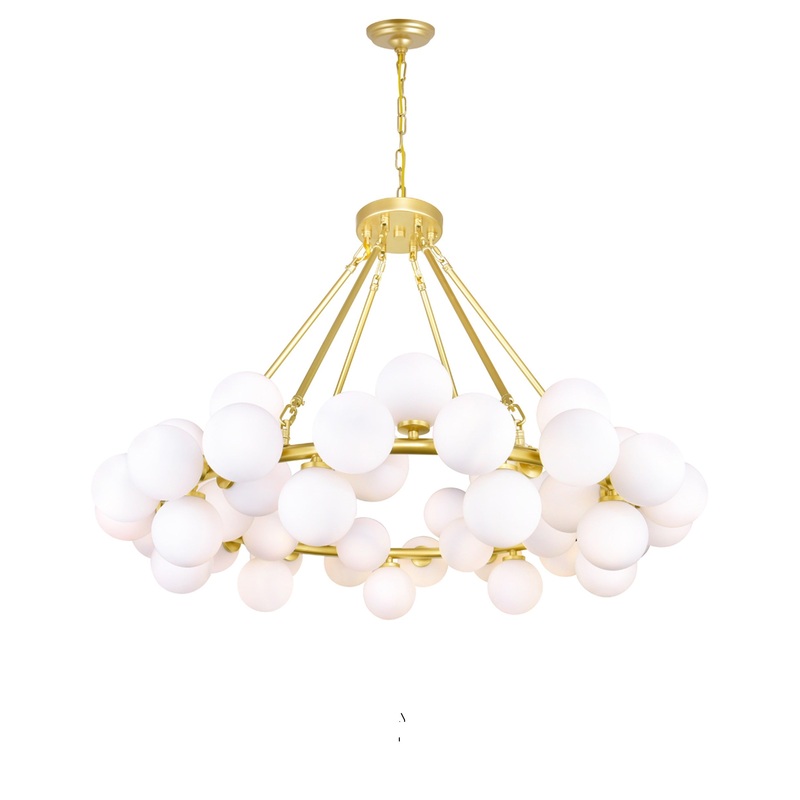 1020P39-45-602 Arya 45 Light Chandelier With Satin Gold Finish