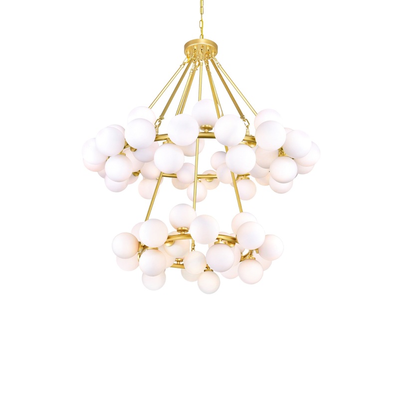 1020P39-70-602 Arya 70 Light Chandelier With Satin Gold Finish