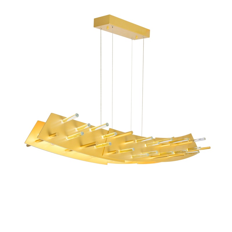 1244P40-602 Gondola LED Chandelier With Satin Gold Finish