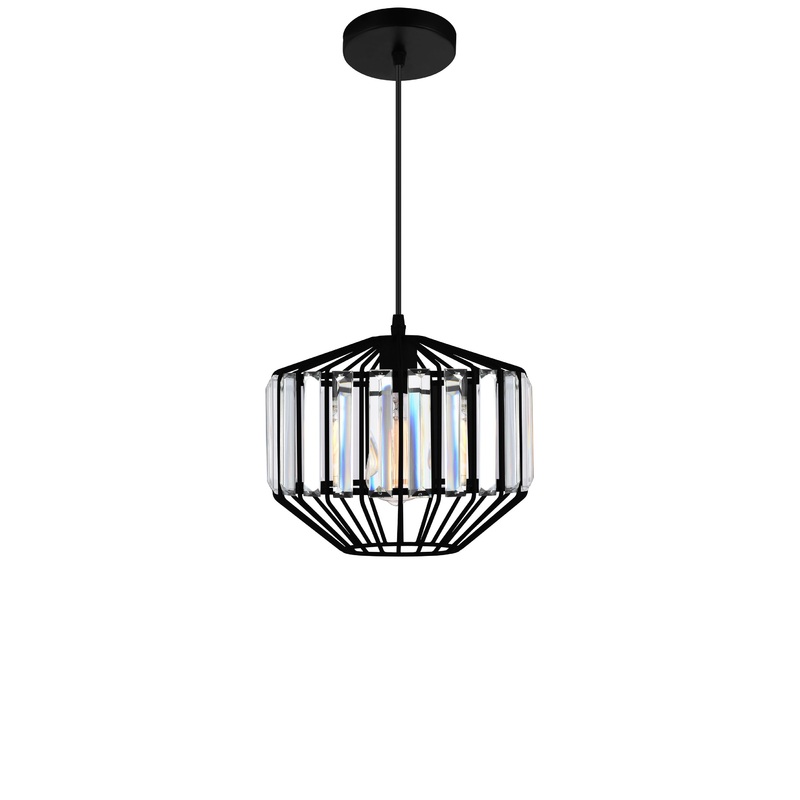 9942P10-1-101-A Alethia 1 Light Down Pendant With Black Finish