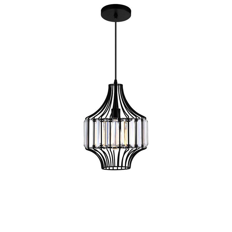9942P10-1-101-D Alethia 1 Light Down Pendant With Black Finish