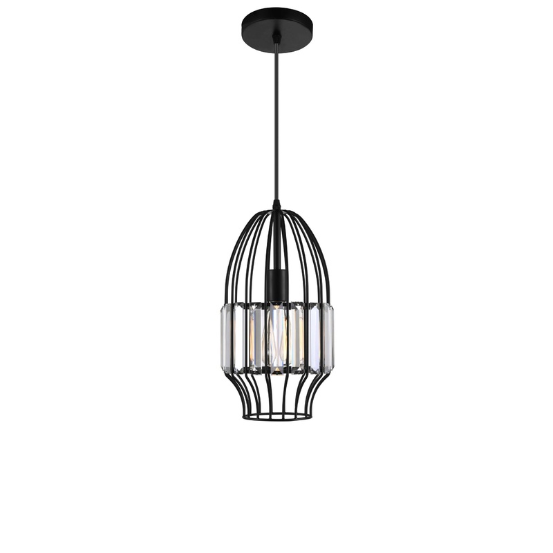 9942P7-1-101 Alethia 1 Light Down Mini Pendant With Black Finish