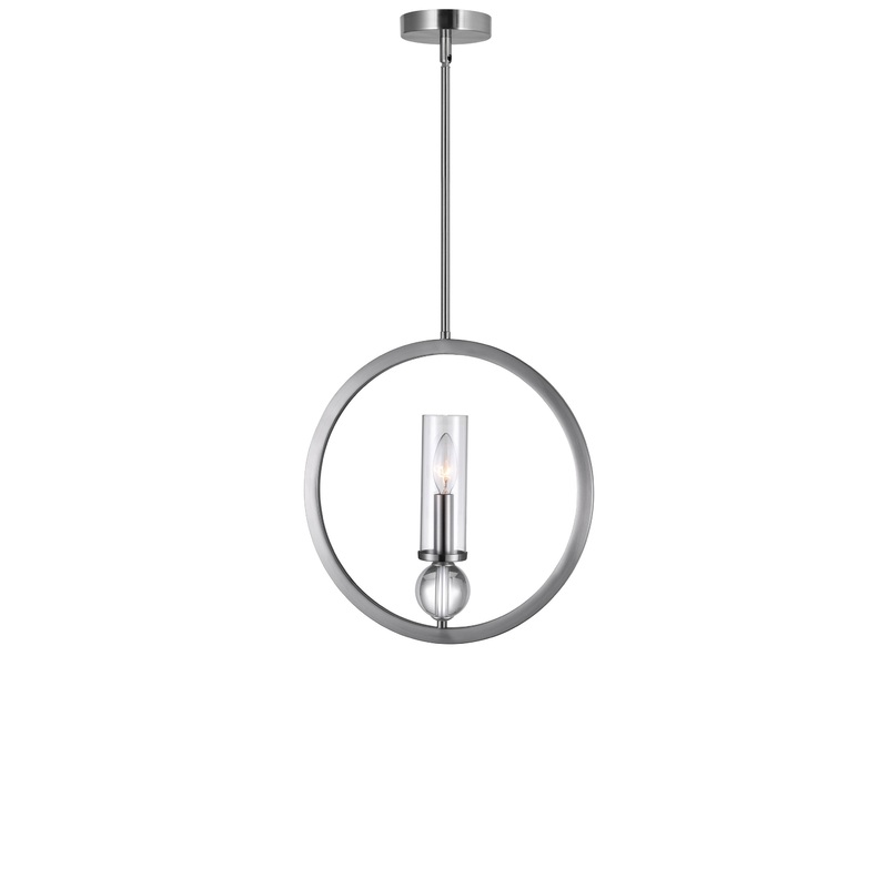 9951P15-1-606 Elton 1 Light Pendant With Satin Nickel Finish