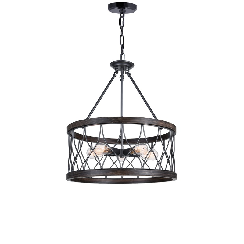 9966P23-5-242-A Amazon 5 Light Drum Shade Chandelier With Gun Metal Finish