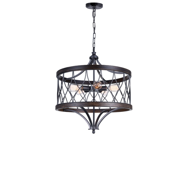 9966P23-5-242-B Amazon 5 Light Drum Shade Chandelier With Gun Metal Finish