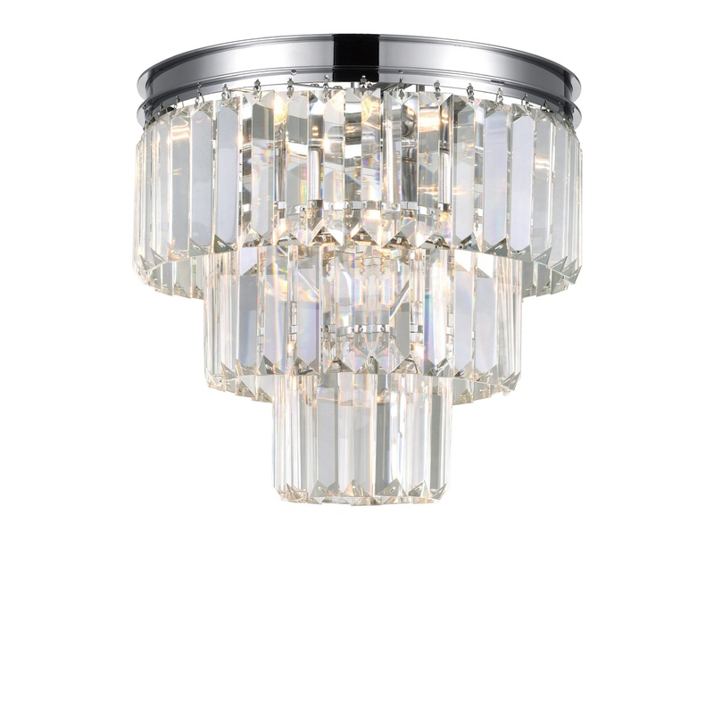 9969C12-8-601 Weiss 8 Light Flush Mount With Chrome Finish
