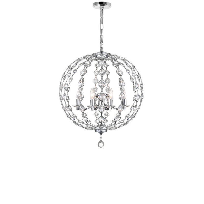 9970P26-8-601 Esia 8 Light Chandelier With Chrome Finish