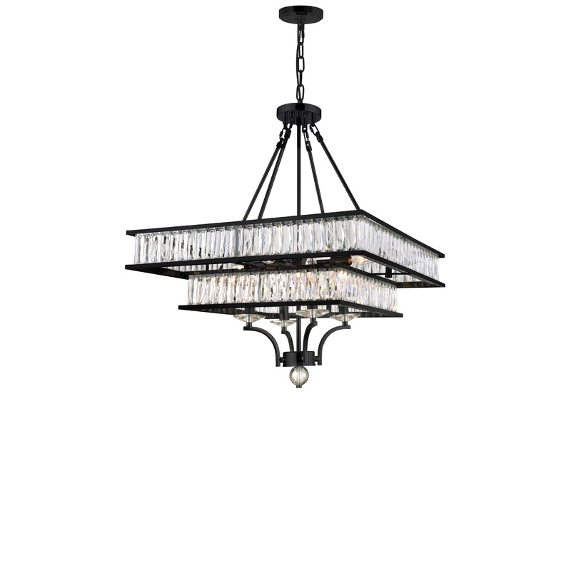 9972P23-8-101 Shalia 8 Light Chandelier With Black Finish