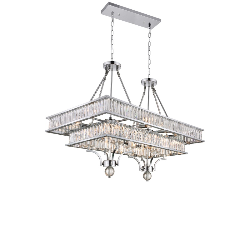 9972P37-16-601 Shalia 16 Light Island Chandelier With Chrome Finish