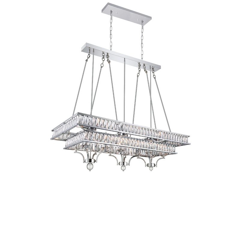 9972P47-20-601 Shalia 20 Light Island Chandelier With Chrome Finish