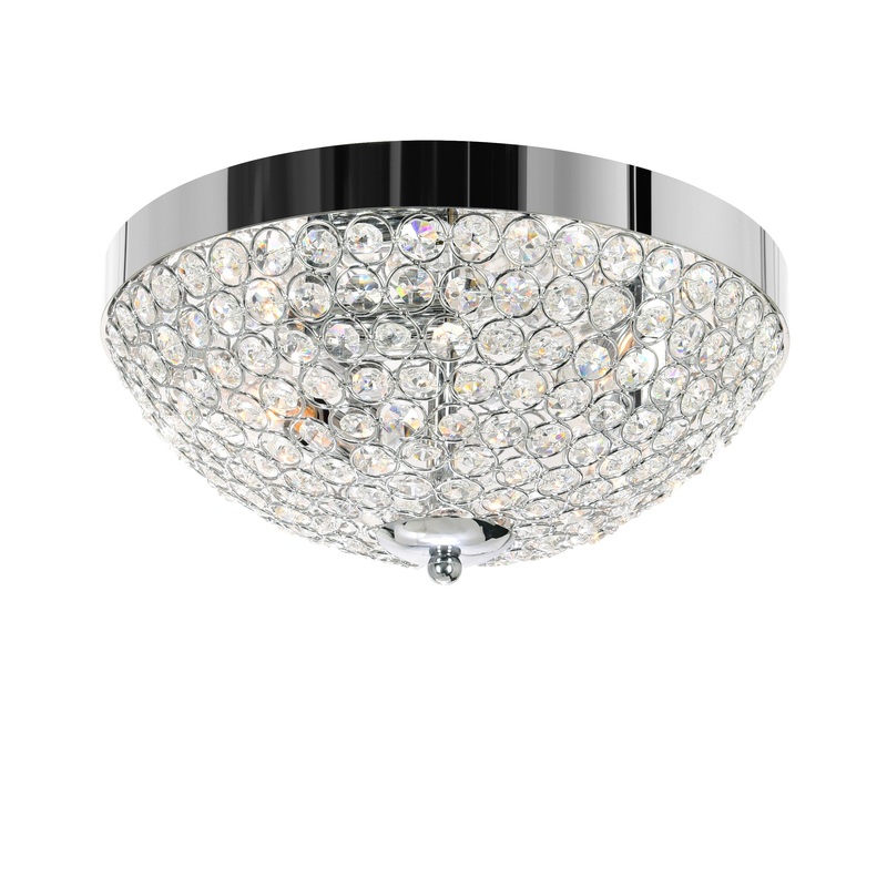 QS8357C12C Globe 3 Light Bowl Flush Mount With Chrome Finish