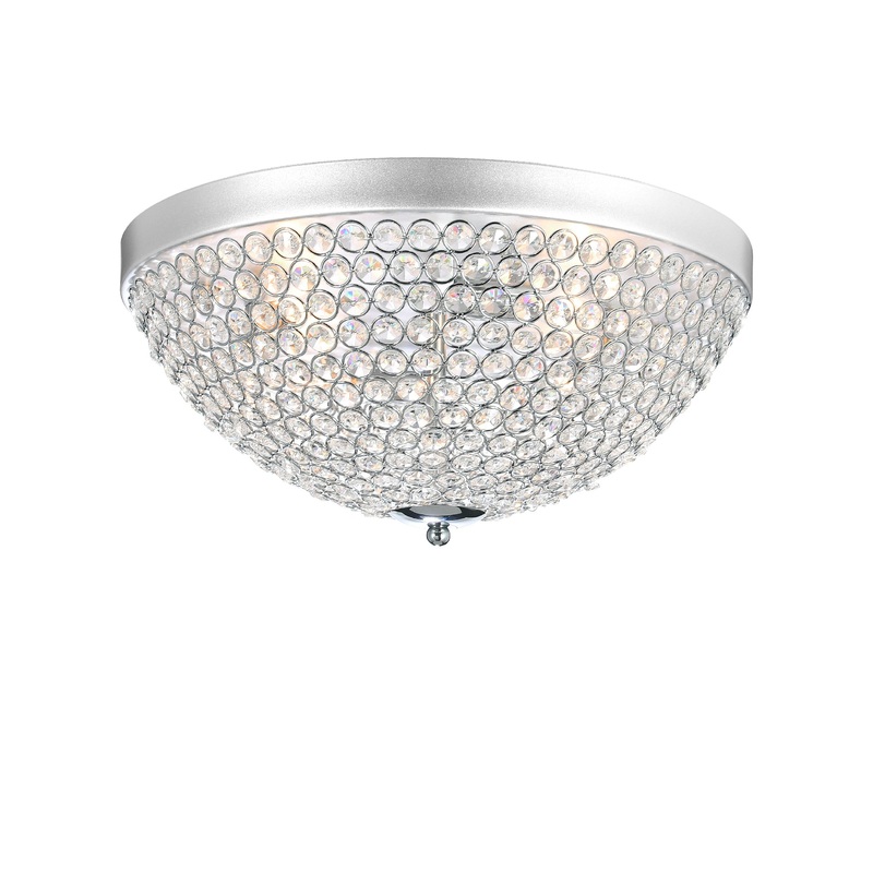 QS8357C16C Globe 4 Light Bowl Flush Mount With Chrome Finish